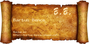 Bartus Bence névjegykártya